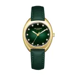 Lee Cooper London Women'S Watch – Gold Case With Emerald Green Dial And Green Leather Strap, Crystal Markers MS Department Store Oman