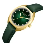 Lee Cooper London Women'S Watch – Gold Case With Emerald Green Dial And Green Leather Strap, Crystal Markers MS Department Store Oman