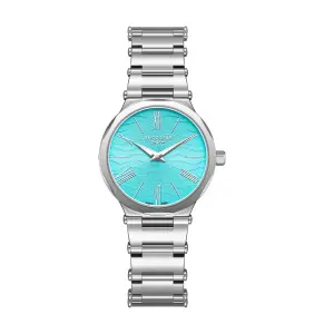 Lee Cooper Women'S Watches Analog Tiffany Blue Dial With Silver Stainless Steel Band MS Department Store Oman