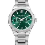 Men'S Quartz Watch - Green Dial With Silver Stainless Steel Bracelet, Multi-Function Sub-Dials MS Department Store Oman