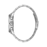 Men'S Chronograph Watch – Silver Stainless Steel Strap With Textured Green Dial MS Department Store Oman