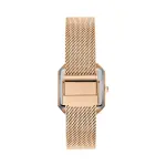 Quartz Women'S Watch | Square Black Analog Dial With Rose Gold Case And Stainless Steel Mesh Bracelet MS Department Store Oman