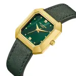 Women'S Watch – Square Gold Case With Emerald Green Dial And Green Leather Strap MS Department Store Oman