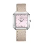 Lee Cooper London Women Square Analog Watch Pink Dial & Beige Leather Strap MS Department Store Oman