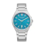 Men'S Watch | Silver Stainless Steel Quartz With Textured Turquoise Dial MS Department Store Oman