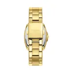 Women'S Tonneau Quartz Watch -Gold Stainless Steel Link Strap, Crystal Bezel & Teal Dial MS Department Store Oman