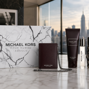Michael Kors Pour Femme Absolu EDP-100ml + BL 100ml + EDP 10ml + Card Holder Set (Women) MS Department Store Oman