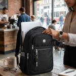 WIRES TROLLEY LAPTOP BACKPACK 19"BLK MS Department Store Oman