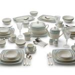 Blumen Elegant Azure & Gold Porcelain Dinner Set – 110 Piece Comprehensive Square Ms Department Store Oman