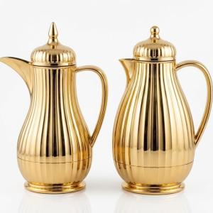 REGAL 0.35 & 0.6 Ltr. Vacuum Flask Set Full Golden MS Department Store Oman
