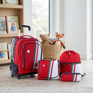 WIRES NEW WHEELS TROLLEY + SHOLDER 18" WITH LUNCH BAG, PENCIL CASE & GYM BAG RED + WHITE MS Department Store Oman