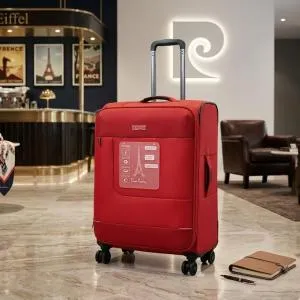 Pierre Cardin Airlite 3 Pcs Soft Trolley 24"Red MS Department Store Oman