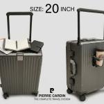 Pierre Cardin Kepler Pc Wide Trolley Aluminium Frame Case Set 20" Grey MS Department Store Oman