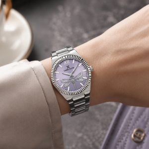 Daniel Klein Women'S Silver Stainless Steel Analog Watch With Lavender Dragonfly Dial MS Department Store Oman