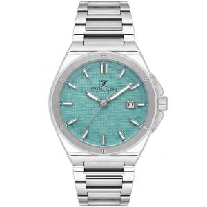 Daniel Klein Men'S Stainless Steel Analog Watch With Turquoise Textured Dial & Date Display MS Department Store Oman