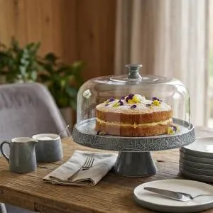 Cake Serving Set 9 Pcs From Jiwar - Blue + Silver MS Department Store Oman