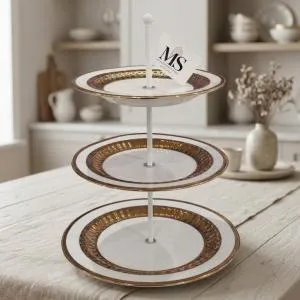 Blumen 3 Tire Serving Stand gold MS Department Store Oman