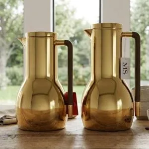 REGAL0.7Ltr. + 1.0Ltr. V-Flask Set [Champaign  / DarkWooden] MS Department Store Oman