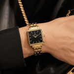 Daniel Klein Women'S Gold-Tone Square Analog Wrist Watch With Black Dial MS Department Store Oman