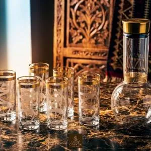 Juice Serving Set 7 Pcs From Jiwar - Gold MS Department Store Oman