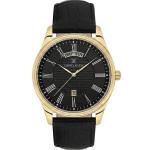 Daniel Klein Men'S Classic Gold-Tone Analog Watch With Black Leather Strap, Day & Date Display MS Department Store Oman