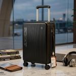 Pierre Cardin Metz Pc Wide Handle Trolley 8 Wheels 20" Black MS Department Store Oman