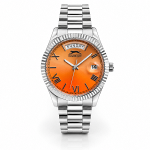 Slazenger Heritage Orange Day-Date Watch MS Department Store Oman