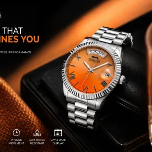 Slazenger Heritage Orange Day-Date Watch MS Department Store Oman