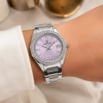 Daniel Klein Women'S Crystal Bezel Pink Dial Stainless Steel Date Watch MS Department Store Oman