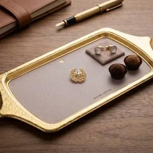 Iron Serving Tray From Jiwar -  Purple + Gold MS Department Store Oman