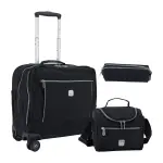 WIRES & WHEELS TROLLEY WITH LUNCH BAG + PENCIL CASE + LUNCH BOX BLACK MS Department Store Oman