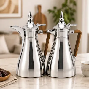 REGAL1.0Ltr. + 1.0Ltr. Deluxe Vacuum Flask Set [L-
Coffee + Silver] MS Department Store Oman