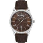 Daniel Klein Men'S Classic Brown Leather Strap Analog Watch With Day & Date Display – Silver Stainless Steel Case MS Department Store Oman