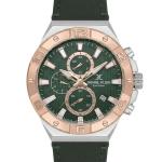 Daniel Klein Exclusive Men'S Green Chronograph Analog Leather Strap Watch – Rose Gold Bezel, Date Display, Premium Fashion Wristwatch MS Department Store Oman