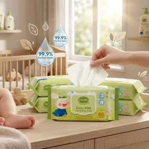 Enfant Extra Mild Face & Body Wipes 60 Sheets MS Department Store Oman