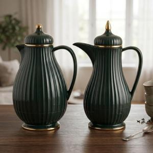 REGAL0.35 & 0.6Ltr. Vacuum Flask Set - Dark Green
with Golden MS Department Store Oman