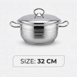 Stainless Steel Bonera Masterchef Single Pot 32 Cm MS Department Store Oman