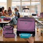 WIRES & WHEELS TROLLEY WITH LUNCH BAG + PENCIL CASE + LUNCH BOX PINK MS Department Store Oman