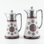 REGAL0.5 + 1.0Ltr.  Deluxe Arabic Design Vacuum Jug Set Silver ] MS Department Store Oman