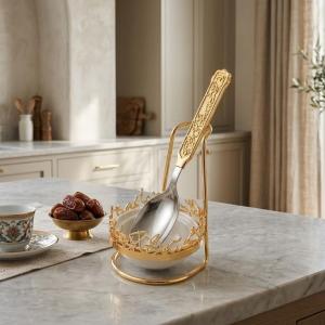 Buffet Spoon Holder From Jiwar - Gold MS Department Store Oman