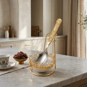 Buffet Spoon Holder From Jiwar - Gold MS Department Store Oman
