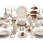 Blumen Elegance Gold Floral 57-Piece Bone China Dinner Set Ms Department Store Oman