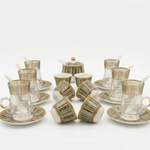Al Fursan Elegant Fine Porcelain 20 Pcs Tea & Coffee Set –(Pattern Design) MS Department Store Oman