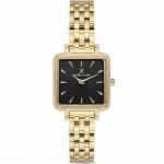 Daniel Klein Women'S Gold-Tone Square Analog Wrist Watch With Black Dial MS Department Store Oman