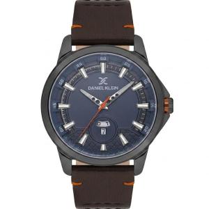 Daniel Klein Men'S Analog Quartz Watch With Blue Dial & Brown Leather Strap MS Department Store Oman