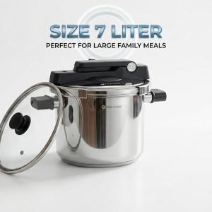 3 Pcs Mega Series Pressure Cooker 7 Litersteel MS Department Store Oman