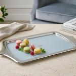 Iron Serving Tray From Jiwar - Blue + Silver MS Department Store Oman