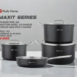 7 Pcs Maxit Series Stainless Steel Cookwareblack MS Department Store Oman