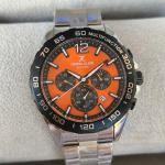 Daniel Klein Exclusive Men'S Stainless Steel Chronograph Analog Watch With Orange Dial & Tachymeter Bezel MS Department Store Oman