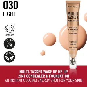 Rimmel Multi-Tasker Wake Me Up Foundation & Concealer 030 -(Light) MS Department Store Oman